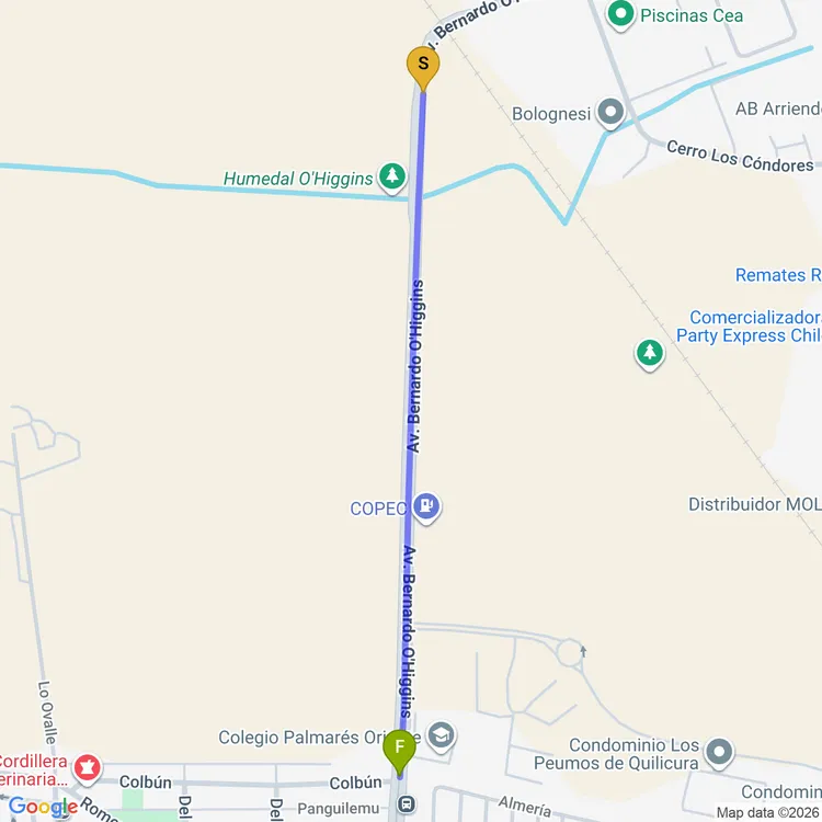 Mapa de Bernardo O'Higgins (Quilicura)