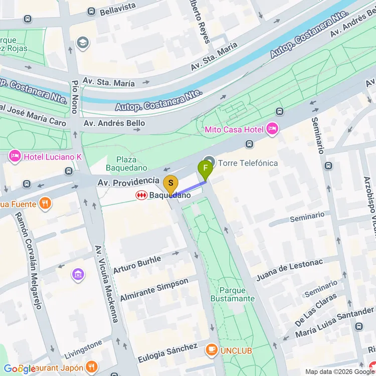 Mapa de Ciclovia Bustamante
