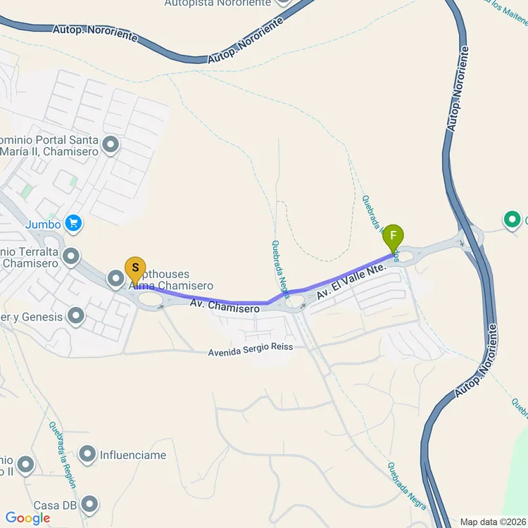 Mapa de Ciclovia Chamisero