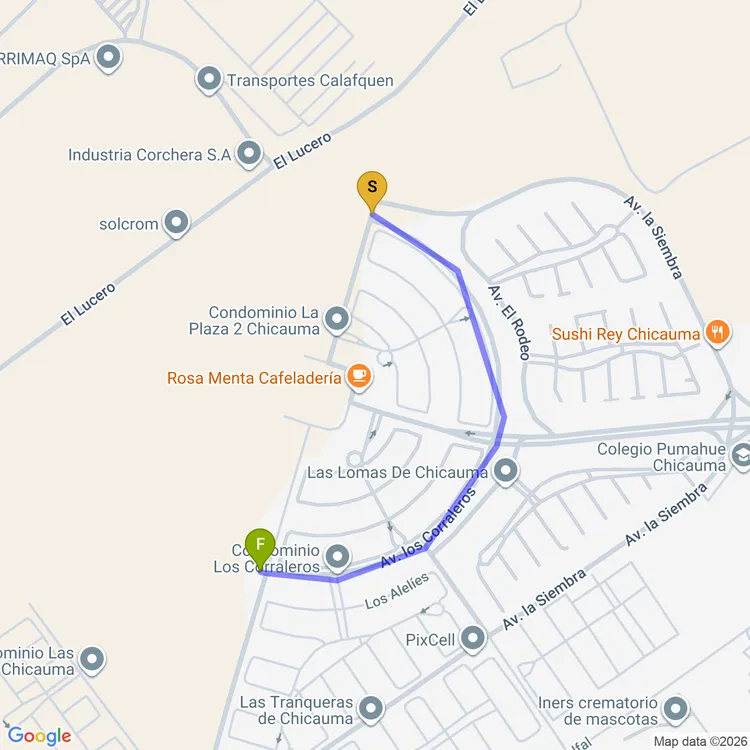 Mapa de Ciclovía El Rodeo
