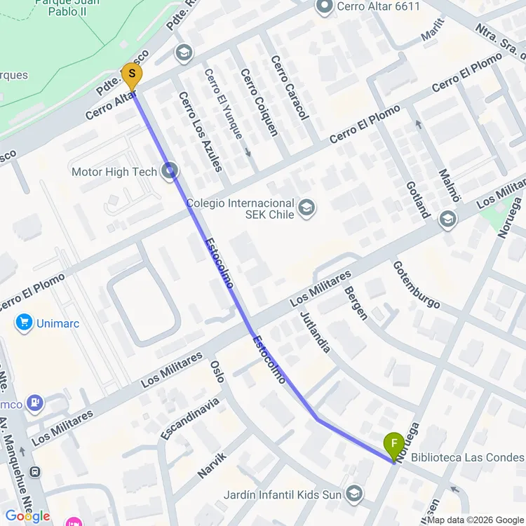 Mapa de Ciclovía Estocolmo