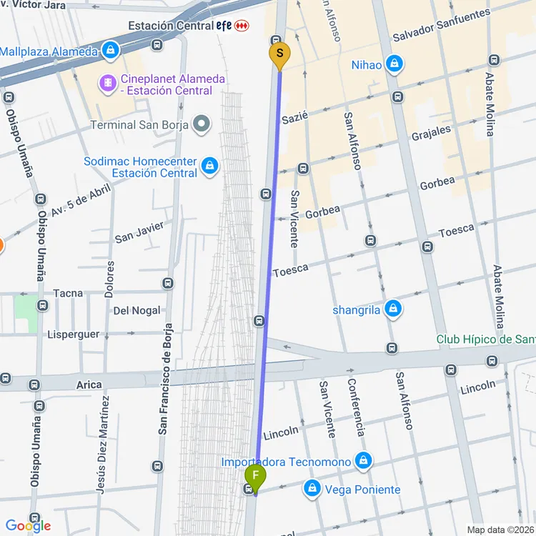 Mapa de Ciclovía Exposición