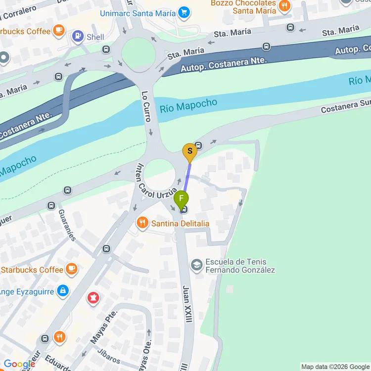Mapa de Ciclovia Juan XXII