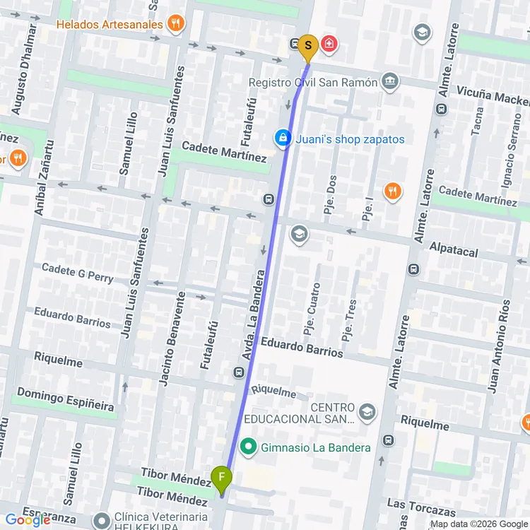 Mapa de Ciclovia Paseo Bandera