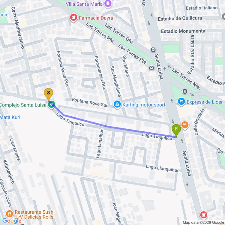 Mapa de Ciclovía Tinquilco