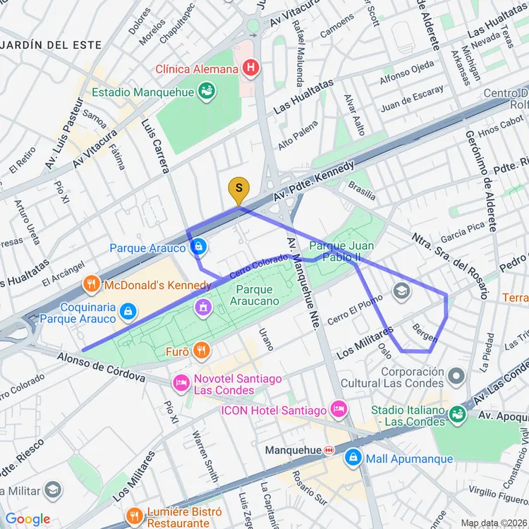 Mapa de Circuito Avenida Presidente Kennedy Lateral