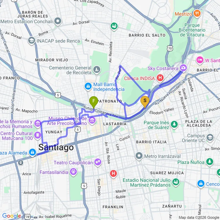 Mapa de Circuito Dominical Combinado