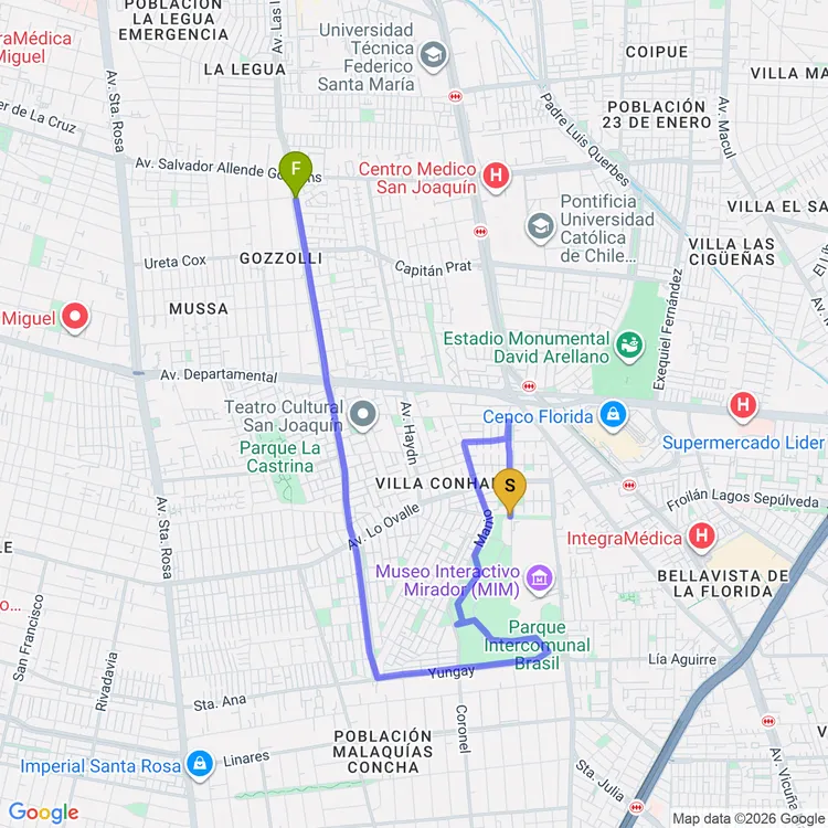 Mapa de Circuito Parque Municipal de La Granja República de Brasil