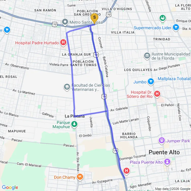 Mapa de Circuito Parque San Gregorio
