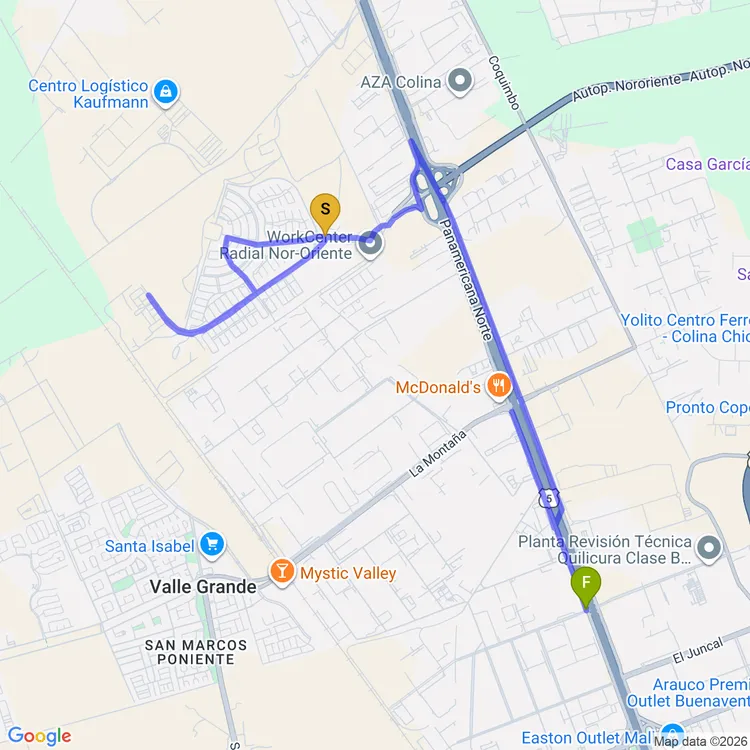 Mapa de Circuito Parque Urbanización Chicauma