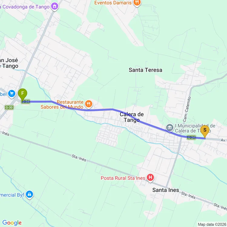 Mapa de De Parque Los Bajos de San Agustín a Plaza El Acacio