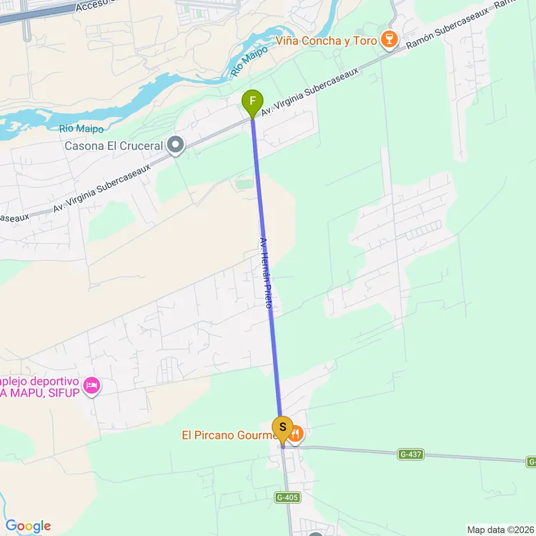 Mapa de De Parque Nocedal a Villa Enrique Alvear