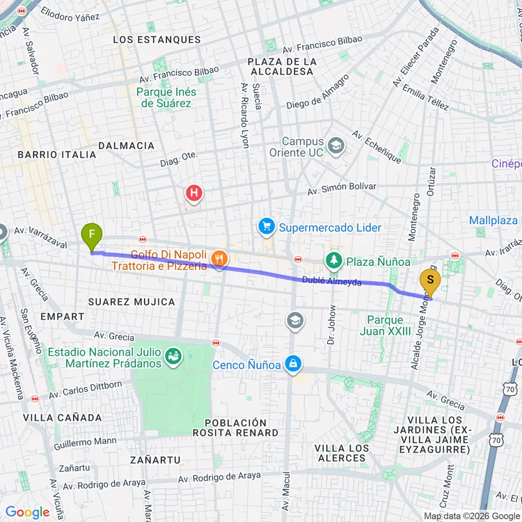 Mapa de Pista recreativa Dublé Almeyda