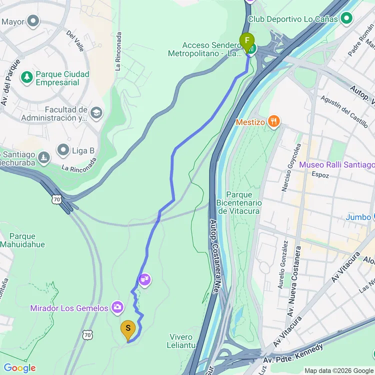 Mapa de Sendero Avenida Carlos Martner