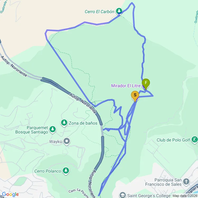 Mapa de Sendero Cerro El Carbón