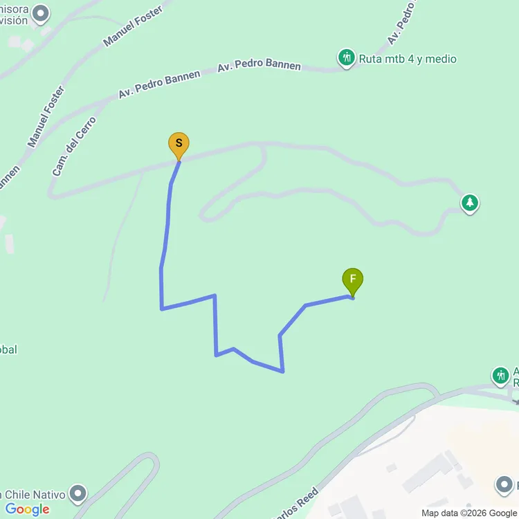 Mapa de Sendero Ciclista Centenario