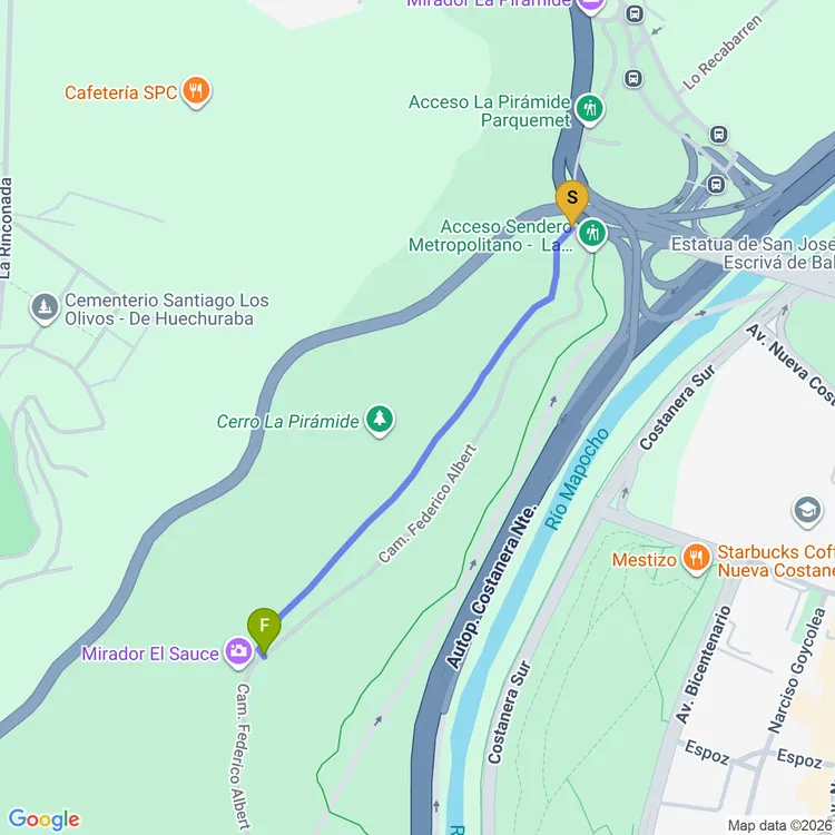 Mapa de Sendero Ciclista Pirámide
