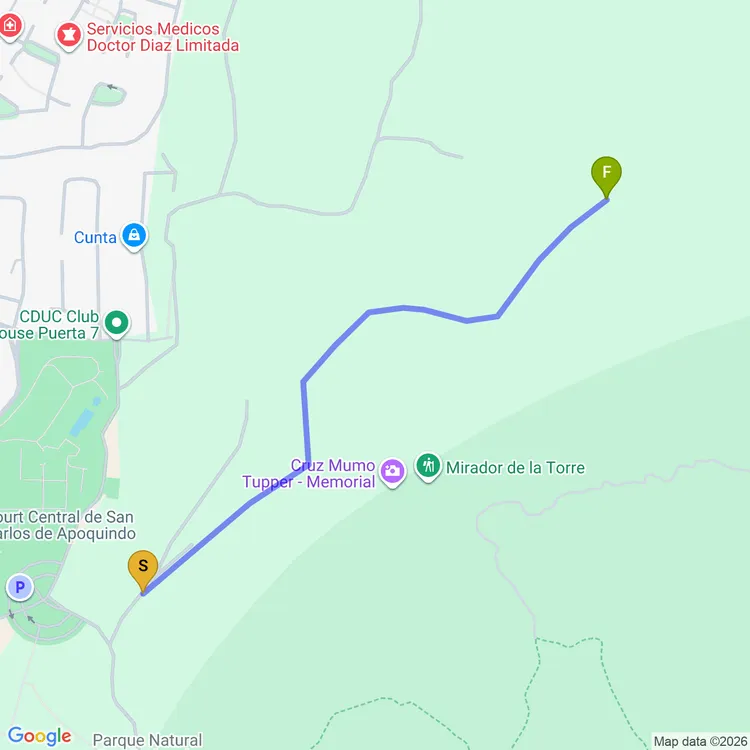 Mapa de Sendero Loop Memorial de Tupper