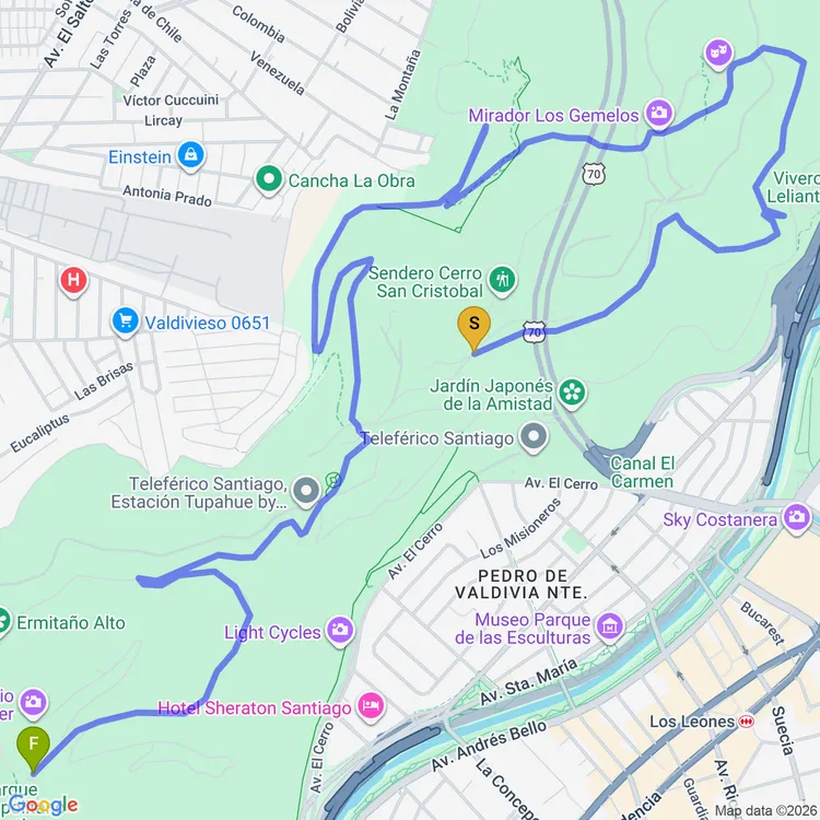 Mapa de Sendero Sendero Ciclista 4 ½