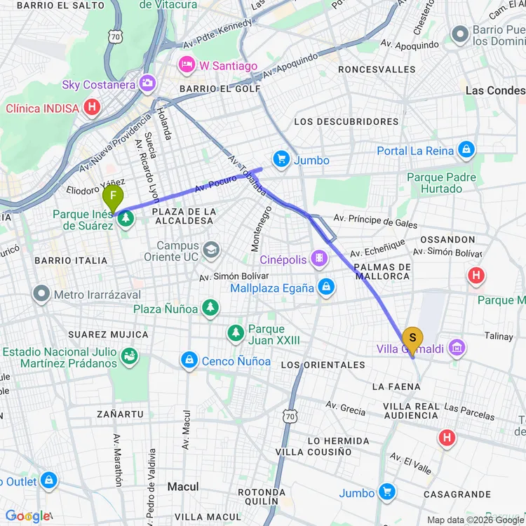 Mapa de Sendero Tobalaba
